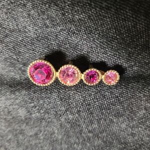 Elegant Pink Stud Earrings Set